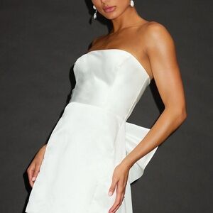 Lulu's White Strapless Sheath Dress for Brides